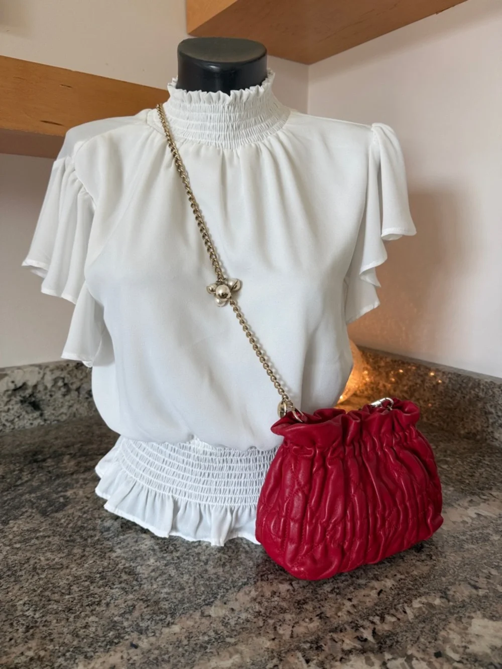 Christian Dior Red Gaufre Cannage Delices Mini Bag - Picture 13 of 14